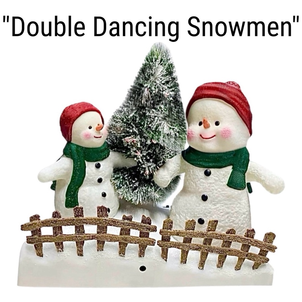 Vintage "Double Dancing Snowmen" Musical and Animated Christmas Decoration